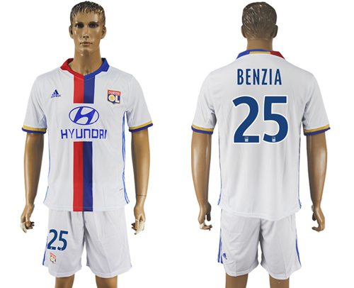 Lyon 25 Benzia Home Soccer Club Jersey