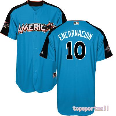 MLB American League 10 Edwin Encarnacion Blue 2017 All Star Baseball Jerseys