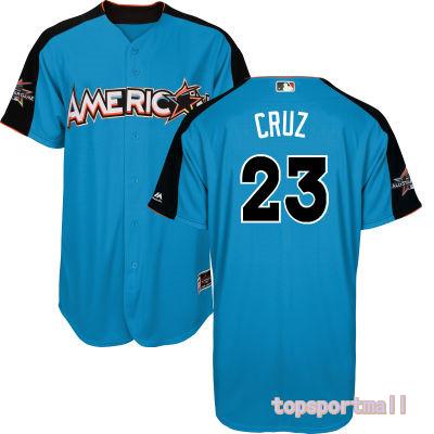 MLB American League 23 Nelson Cruz Blue 2017 All Star Baseball Jerseys