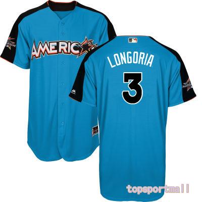 MLB American League 3 Evan Longoria Blue 2017 All Star Baseball Jerseys