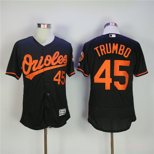 MLB Baltimore Orioles 45 Mark Trumbo Black Flexbase Baseball Jerseys