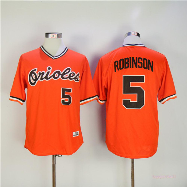 MLB Baltimore Orioles 5 Brooks Robinson Orange Pullover Baseball Jerseys