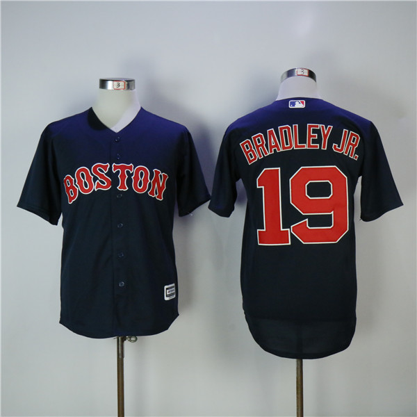 MLB Boston Red Sox 19 Jackie Bradley Jr. Navy Blue Cool Base Baseball Jersey