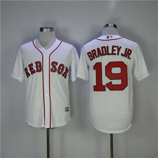 MLB Boston Red Sox 19 Jackie Bradley Jr. White Cool Base Baseball Jersey
