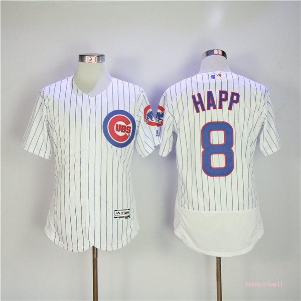 MLB Chicago Cubs 8 Ian Happ White Flexbase Baseball Jerseys