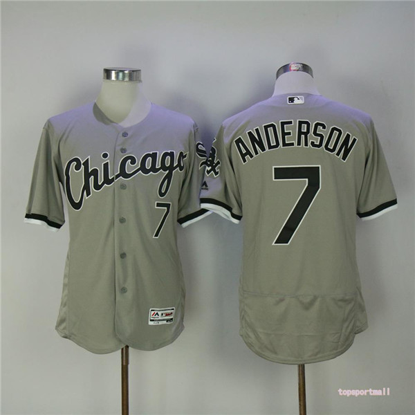 MLB Chicago White Sox 7 Tim Anderson Gray Flexbase Baseball Jerseys