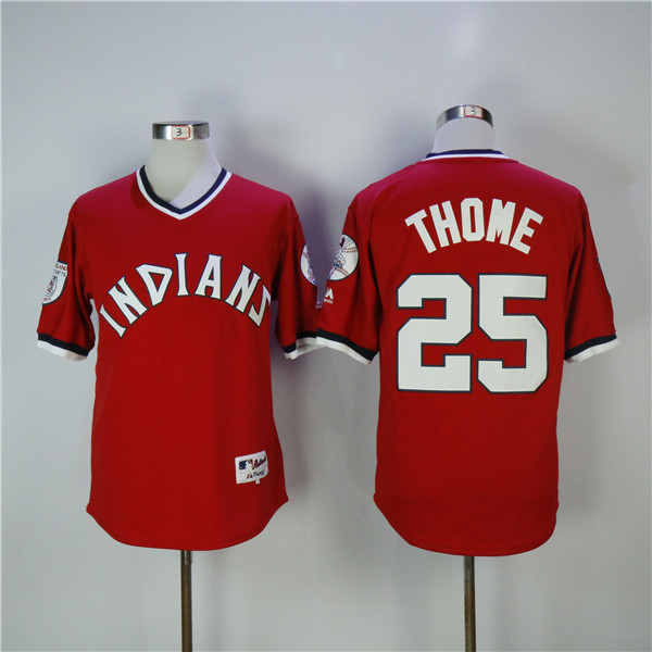 MLB Cleveland Indians 25 Jim Thome Red Pullover Baseball Jersey