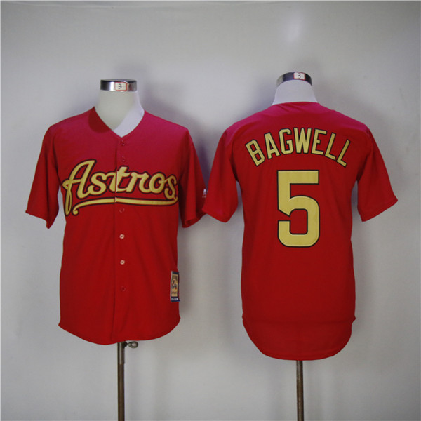 MLB Houston Astros 5 Jeff Bagwell Red 2002 2012 Baseball Jerseys