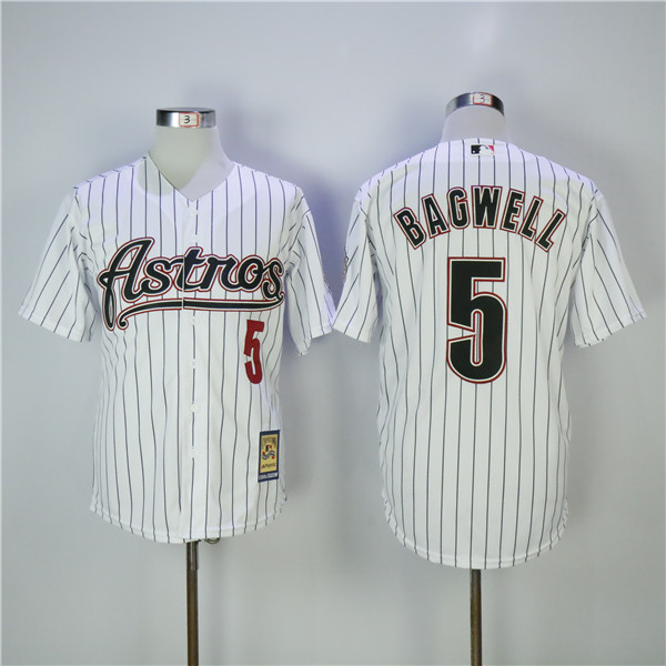 MLB Houston Astros 5 Jeff Bagwell White Pinstripe Baseball Jerseys