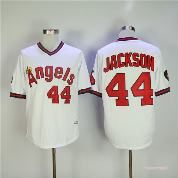 MLB Los Angeles Angels 44 Reggie Jackson Pullover Throwback Baseball Jerseys