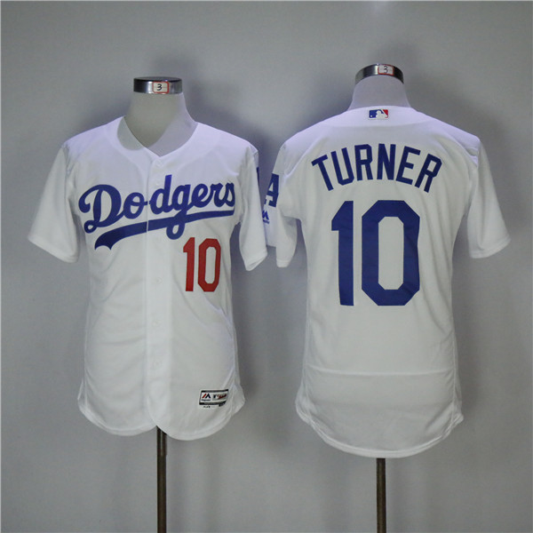 MLB Los Angeles Dodgers 10 Justin Turner White Flexbase Baseball Jersey