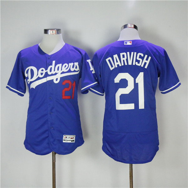 MLB Los Angeles Dodgers 21 Yu Darvish Blue Flexbase Baseball Jersey