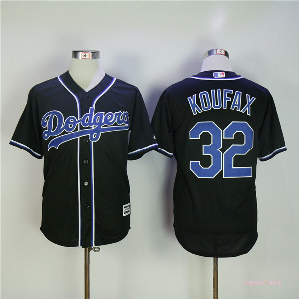 MLB Los Angeles Dodgers 32 Sandy Koufax Black Cool Base Baseball Jerseys