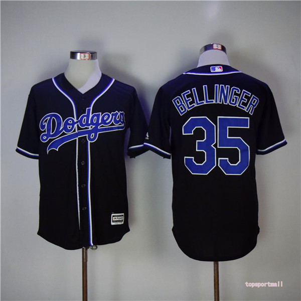 MLB Los Angeles Dodgers 35 Cody Bellinger Black Cool Base Baseball Jersey