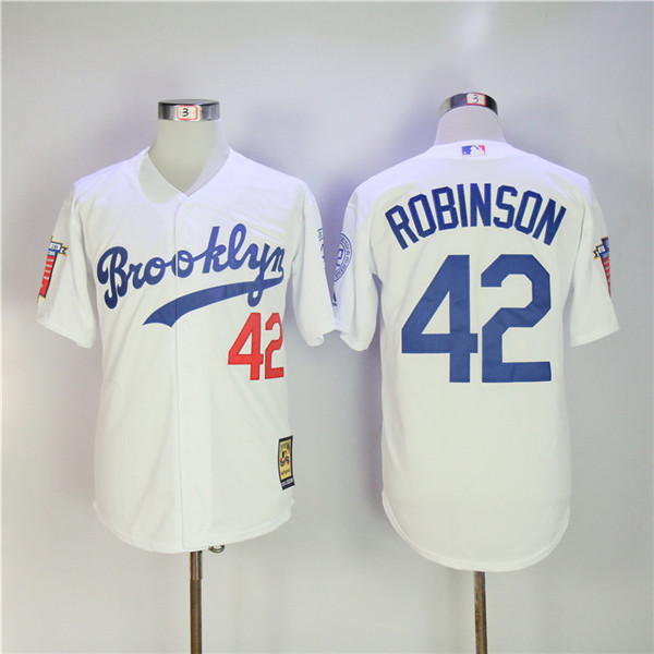 MLB Los Angeles Dodgers 42 Jackie Robinson White Throwback Flexbase Baseball Jerseys
