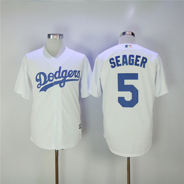 MLB Los Angeles Dodgers 5 Corey Seager White Cool Base Baseball Jersey