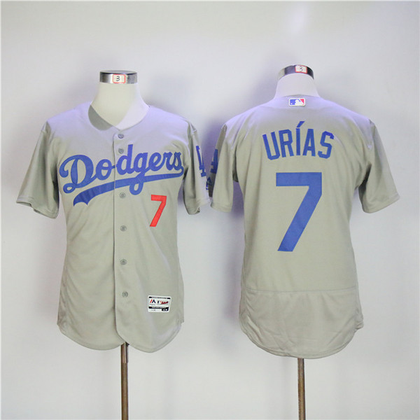 MLB Los Angeles Dodgers 7 Julio Urias Gray Flexbase Baseball Jerseys