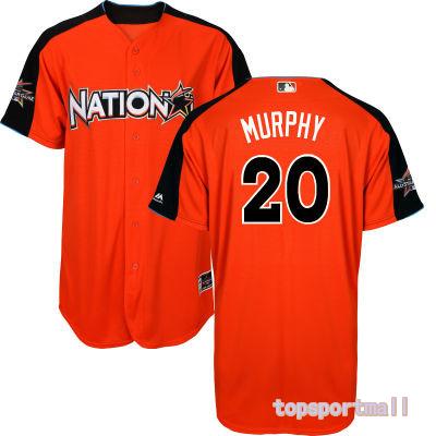 MLB National League 2017 All Star 20 Daniel Murphy Orange Baseball Jerseys