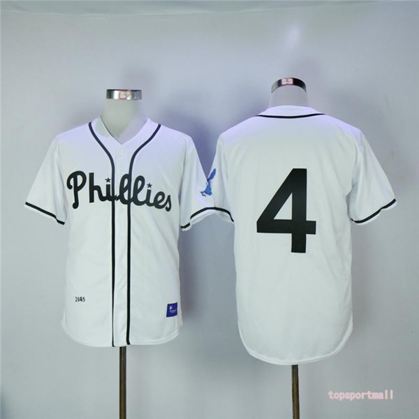 MLB Philadelphia Phillies 4 Jimmie Foxx White Throwback Baseball Jersey