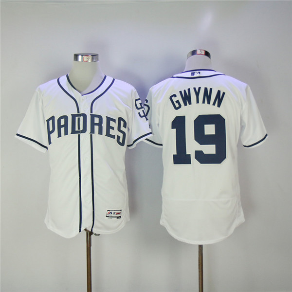 MLB San Diego Padres 19 Tony Gwynn White Flexbase Baseball Jerseys