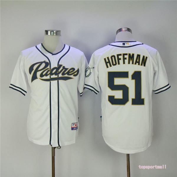 MLB San Diego Padres 51 Trevor Hoffman White Cool Base Baseball Jersey