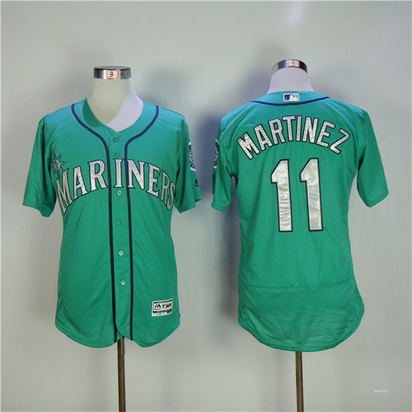 MLB Seattle Mariners 11 Edgar Martinez Green Flexbase Baseball Jerseys