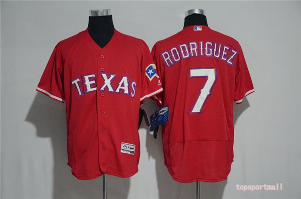 MLB Texas Rangers 7 Ivan Rodriguez Red Flexbase Baseball Jerseys