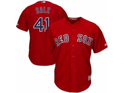 Majestic Boston Red Sox 41 Chris Sale Red Cool Base Stitched MLB Jersey