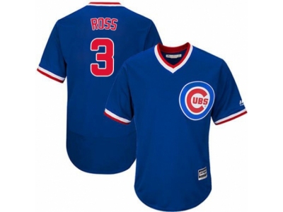 Majestic Chicago Cubs 3 David Ross Replica Royal Blue Cooperstown Cool Base MLB Jersey
