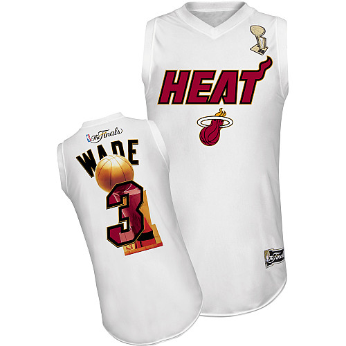 Majestic Miami Heat 3 Dwyane Wade 2012 NBA Finals White Jersey
