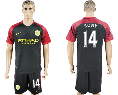 Manchester City 14 Bony Away Soccer Club Jersey
