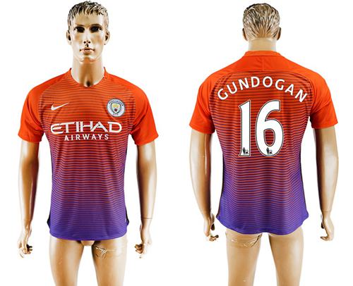 Manchester City 16 Gundogan Sec Away Soccer Club Jersey