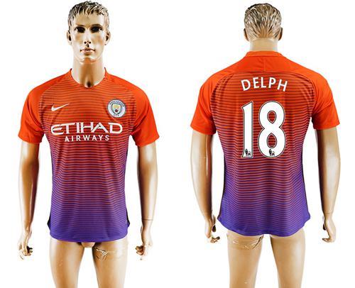 Manchester City 18 Delph Sec Away Soccer Club Jersey