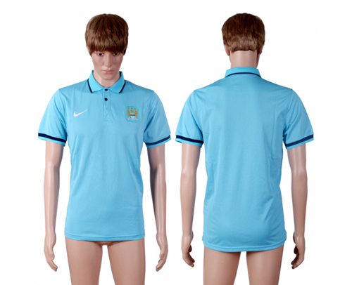 Manchester City Blank Blue Polo T shirt