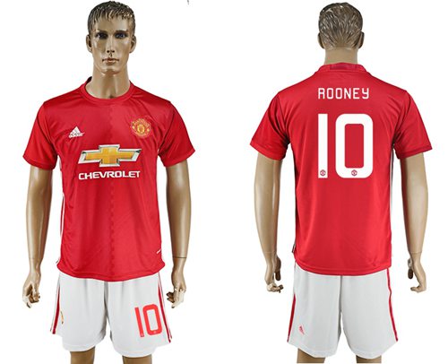 Manchester United 10 Rooney Home League Soccer Club Jersey