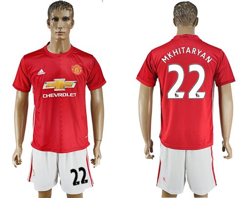 Manchester United 22 Mkhitaryan Home Soccer Club Jersey