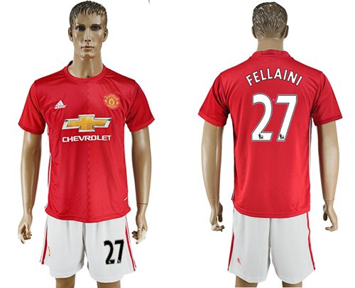 Manchester United 27 Fellaini Red Home Soccer Club Jersey
