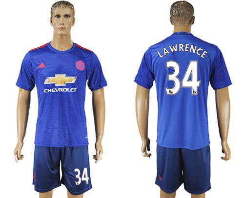 Manchester United 34 Lawrence Away Soccer Club Jersey