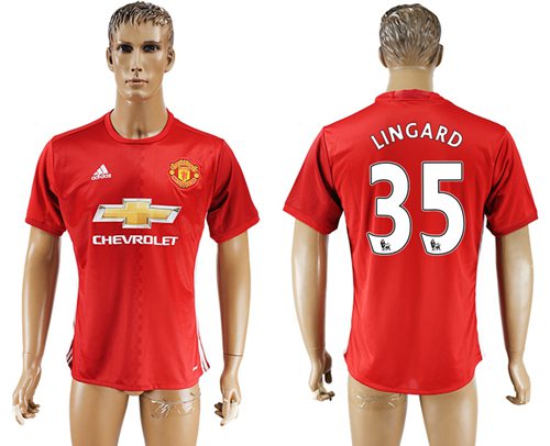 Manchester United 35 Lingard Red Home Soccer Club Jersey