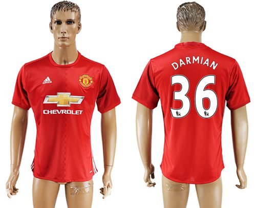 Manchester United 36 Darmian Red Home Soccer Club Jersey
