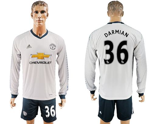 Manchester United 36 Darmian Sec Away Long Sleeves Soccer Club Jersey