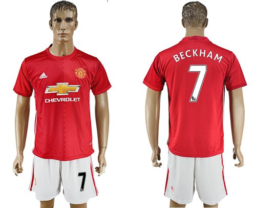Manchester United 7 Beckham Red Home Soccer Club Jersey
