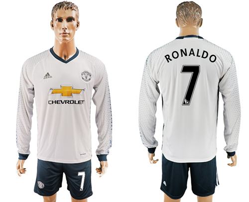 Manchester United 7 Ronaldo Sec Away Long Sleeves Soccer Club Jersey
