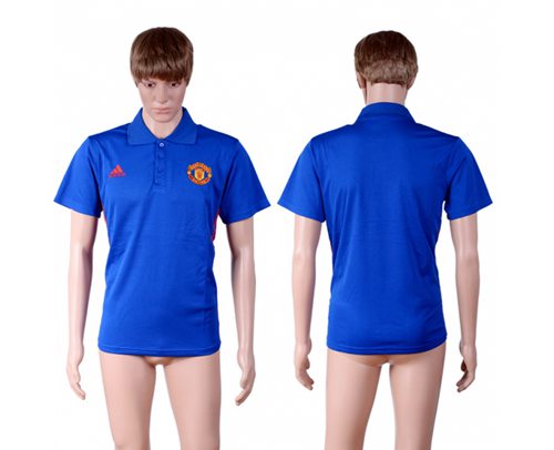 Manchester United Blank Blue Polo Shirts