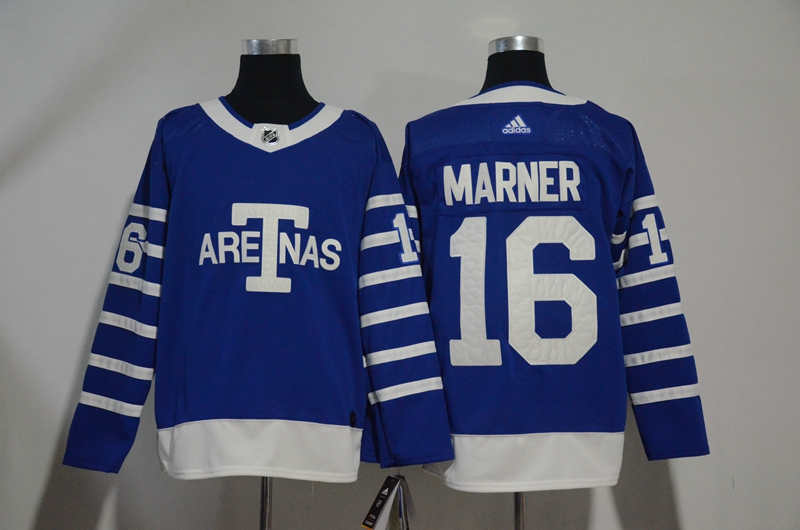 Maple Leafs 16 Mitch Marner Blue 1918 Arenas Throwback  Jersey