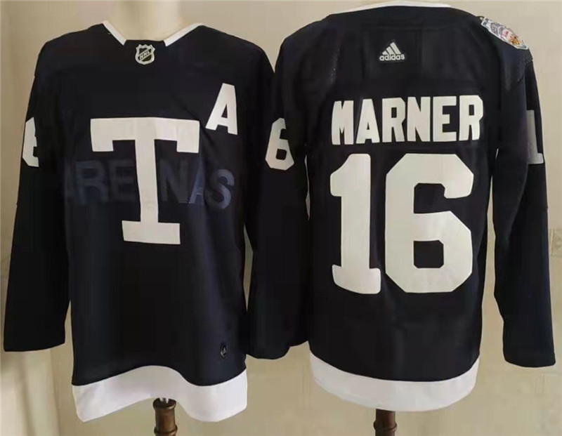 Maple Leafs 16 Mitchell Marner Navy 2022 NHL Heritage Classic Adidas Jersey