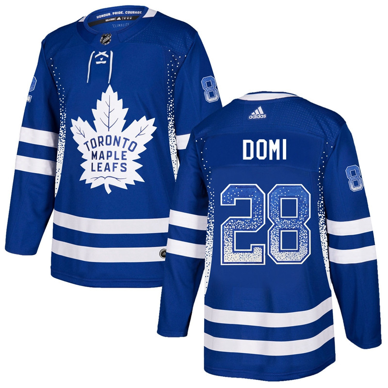 Maple Leafs 28 Tie Domi Blue Drift Fashion  Jersey