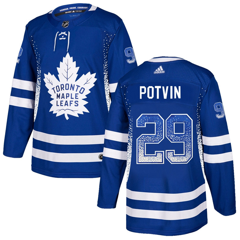 Maple Leafs 29 Felix Potvin Blue Drift Fashion  Jersey