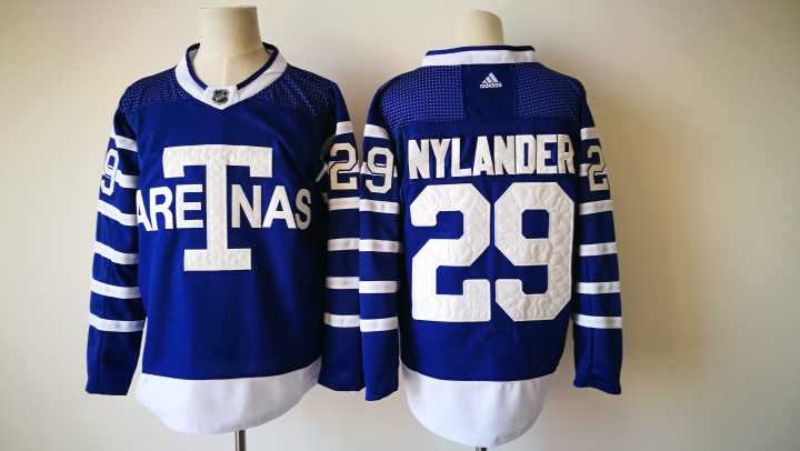 Maple Leafs 29 William Nylander Blue 1918 Arenas Throwback  Jersey