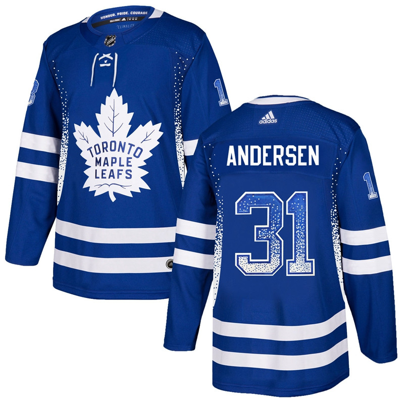 Maple Leafs 31 Frederik Andersen Blue Drift Fashion  Jersey